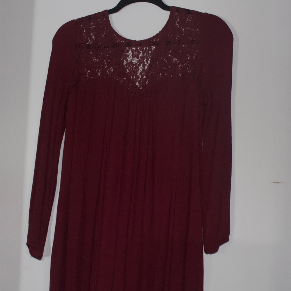 Maroon/Red lace top dress